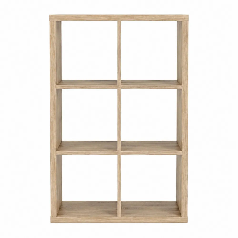 Regał z 6 Przegródkami MDF Beżowy 80cm x 120cm x 30cm