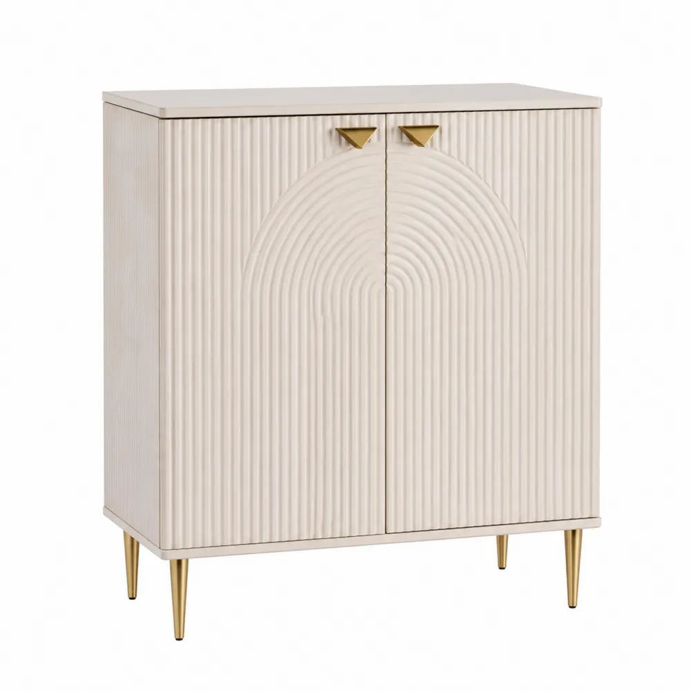 Szafka do przechowywania z MDF i metalu 80x40x100cm beżowa