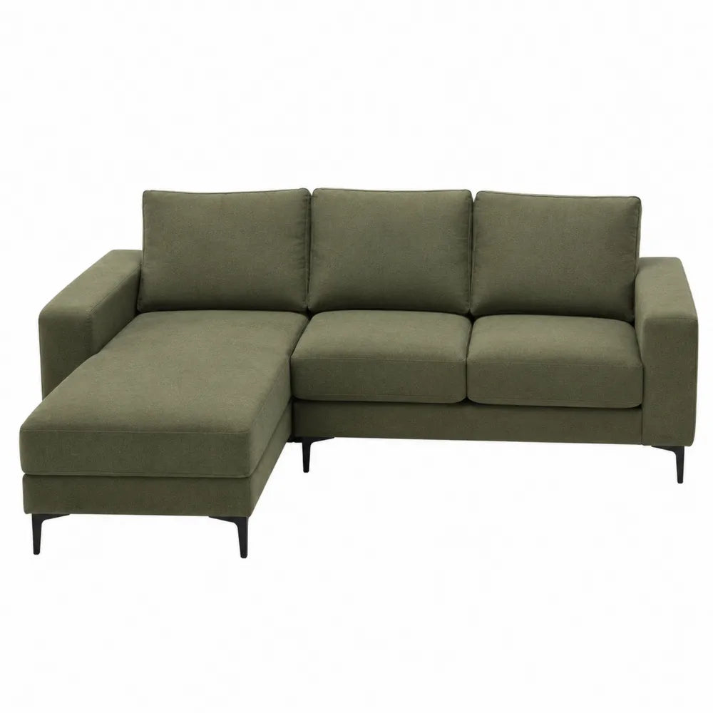 Sofa modułowa L tkanina poliestrowa zielona 230x150x85 cm