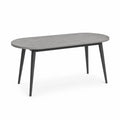 Stół ogrodowy owalny z blatem z betonu polerowanego i aluminiowymi nogami 180x90x75 cm