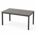 Stół ogrodowy prostokątny metalowy szary 150 cm