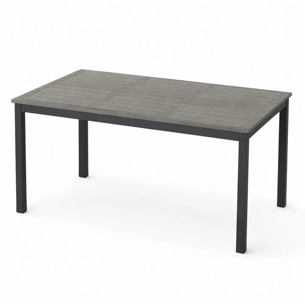 Stół ogrodowy prostokątny metalowy szary 150 cm