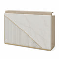 Lada recepcyjna marmurowa z MDF 120x45x110 cm biały/jasne drewno