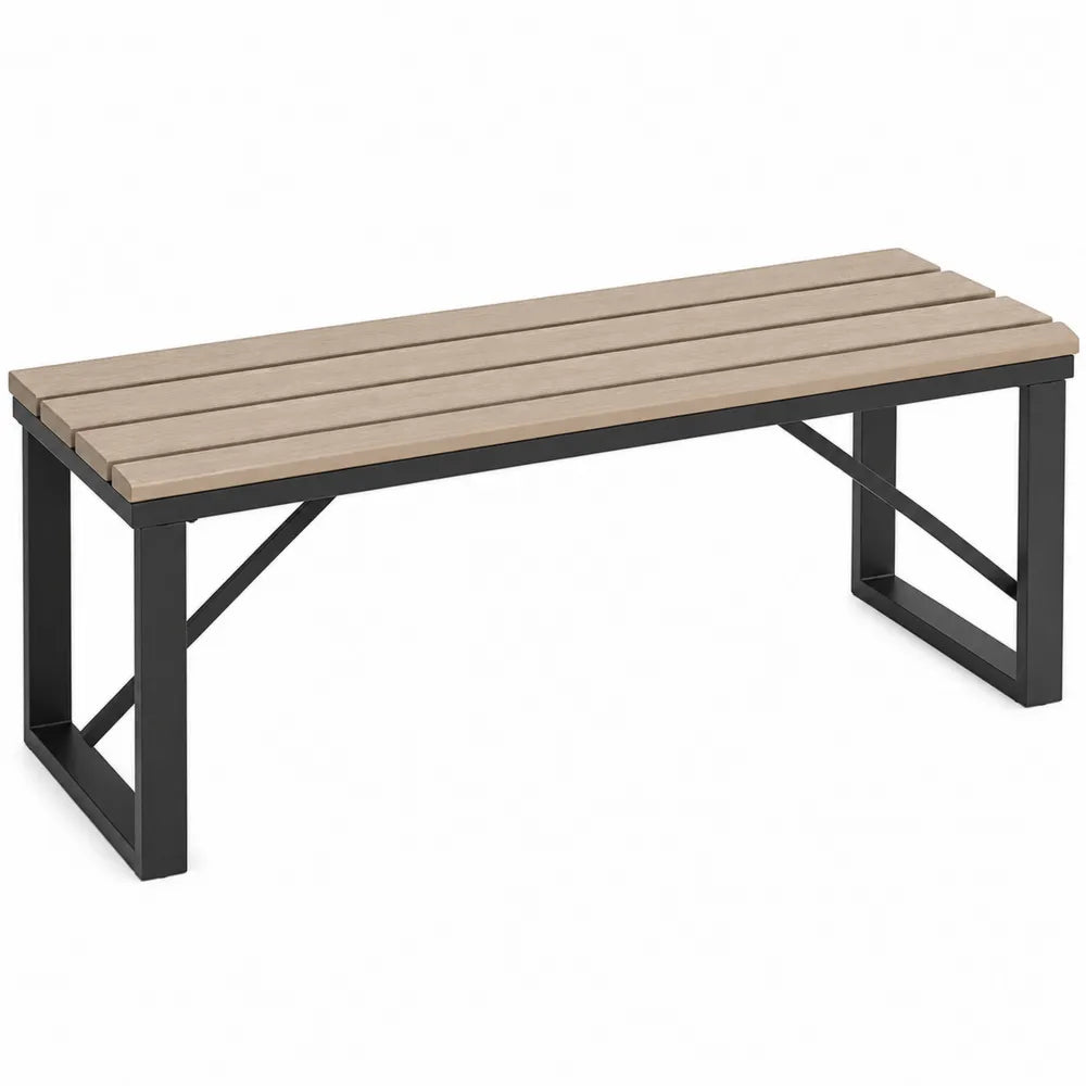 Ławka ogrodowa z drewnem kompozytowym i stalową ramą 120 cm