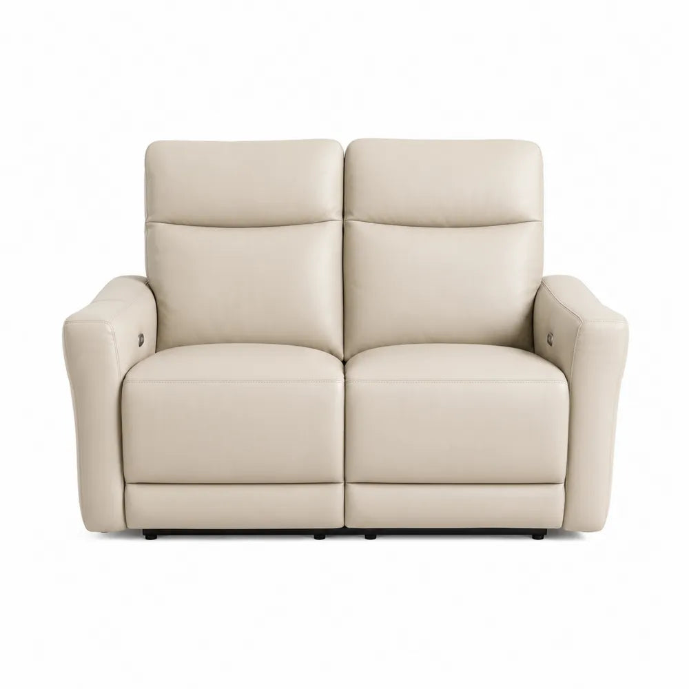 Sofa dwuosobowa skórzana beżowa 150cm